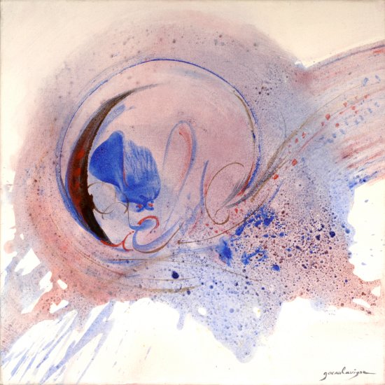 DANS SA BULLE 40x40 cm