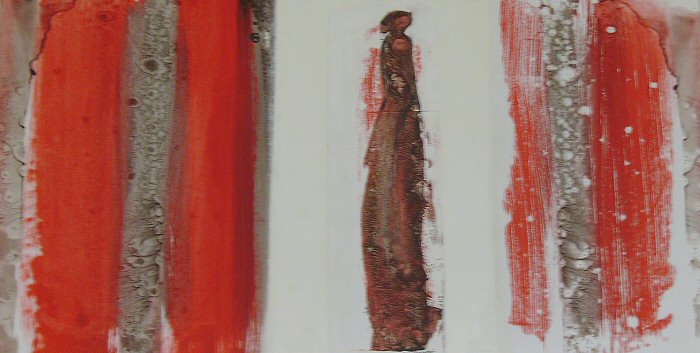 LA MADONE À L'ENFANT (sur papier) 92x50 cm