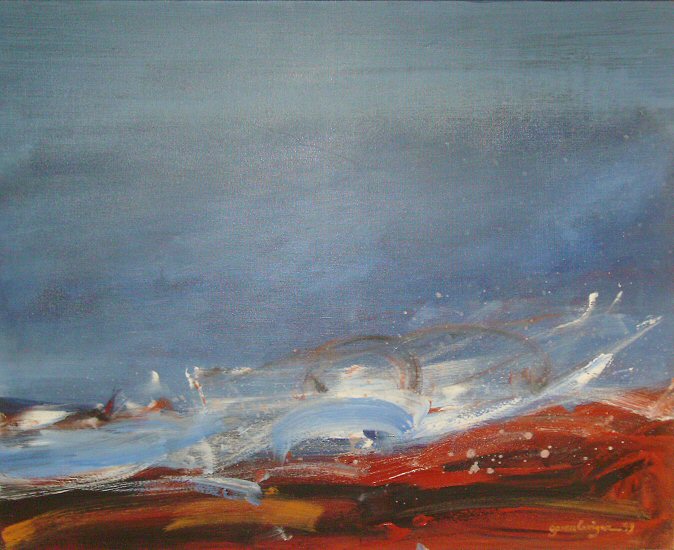 DIGUE ET VAGUES 1 100x81 cm