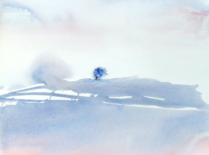 SEUL SUR LA COLLINE 100x81 cm