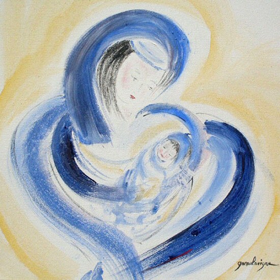 VIERGE COEUR 40x40 cm