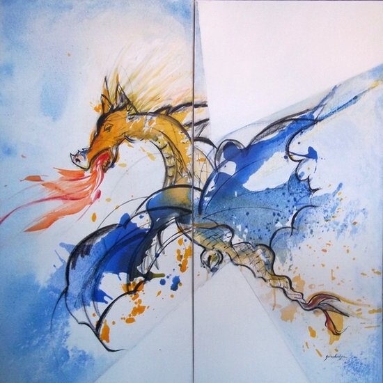 DRAGON 100x100 cm
